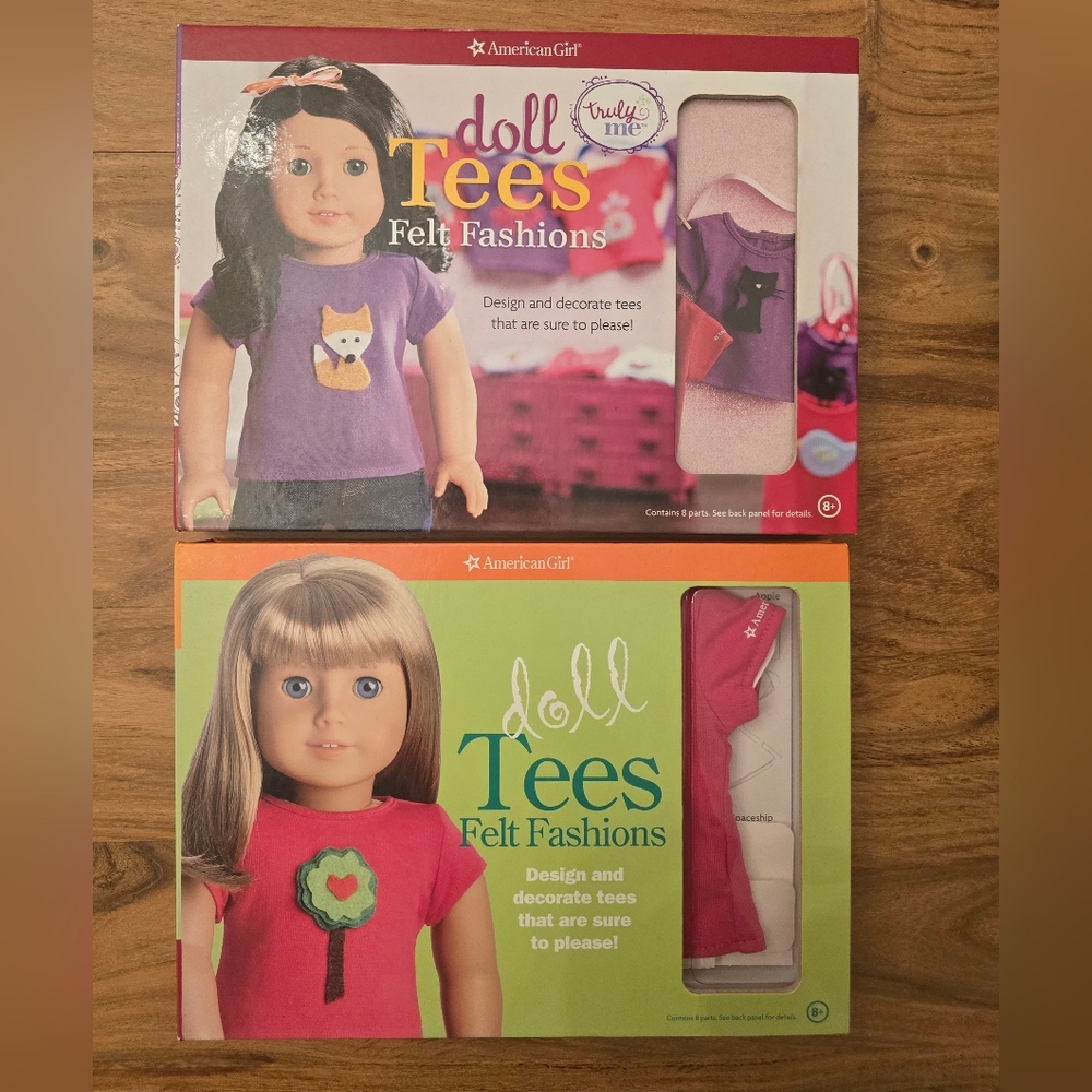 American Girl Doll Tees Felt Fashions - Purple and Red